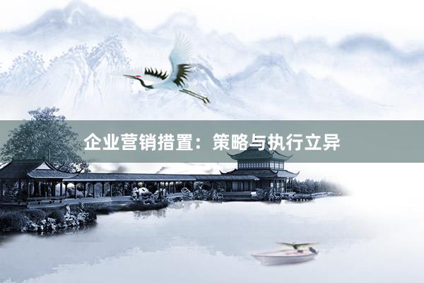 企业营销措置：策略与执行立异