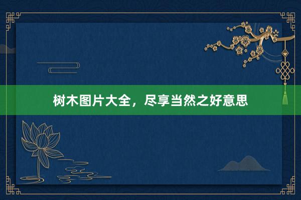 树木图片大全，尽享当然之好意思